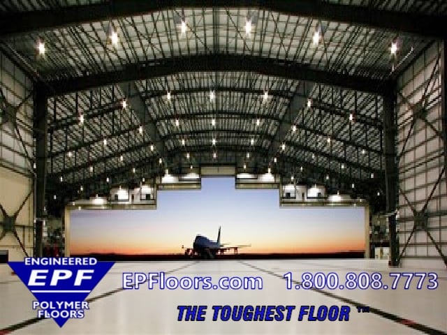 epoxy and urethane floor coating for airplane hangar