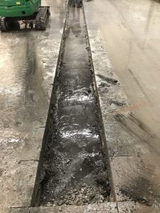Excavate for Trench Drains proper slope for drainage